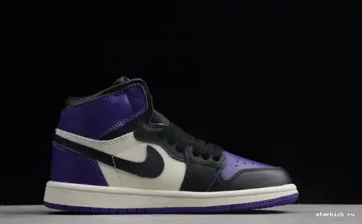 Air Purple' High OG 1 Retro 555088-501 Kids 'Court  555088-501 Kid Jordan 0515